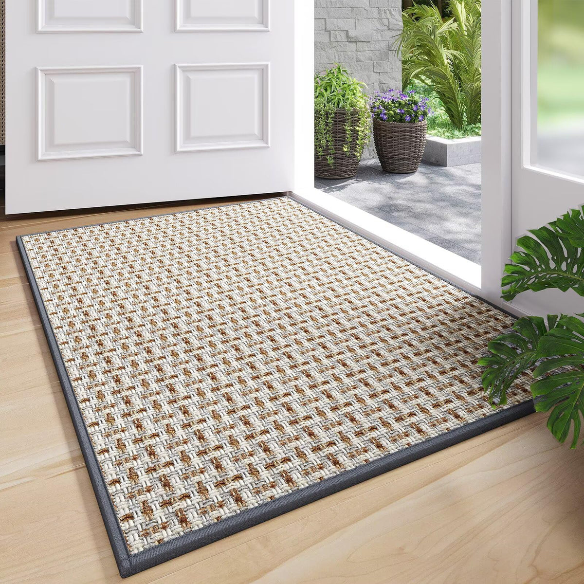 YDKGL Front Door Mat Indoor Entrance Non Slip Entry Doormat Gray 17"x30"