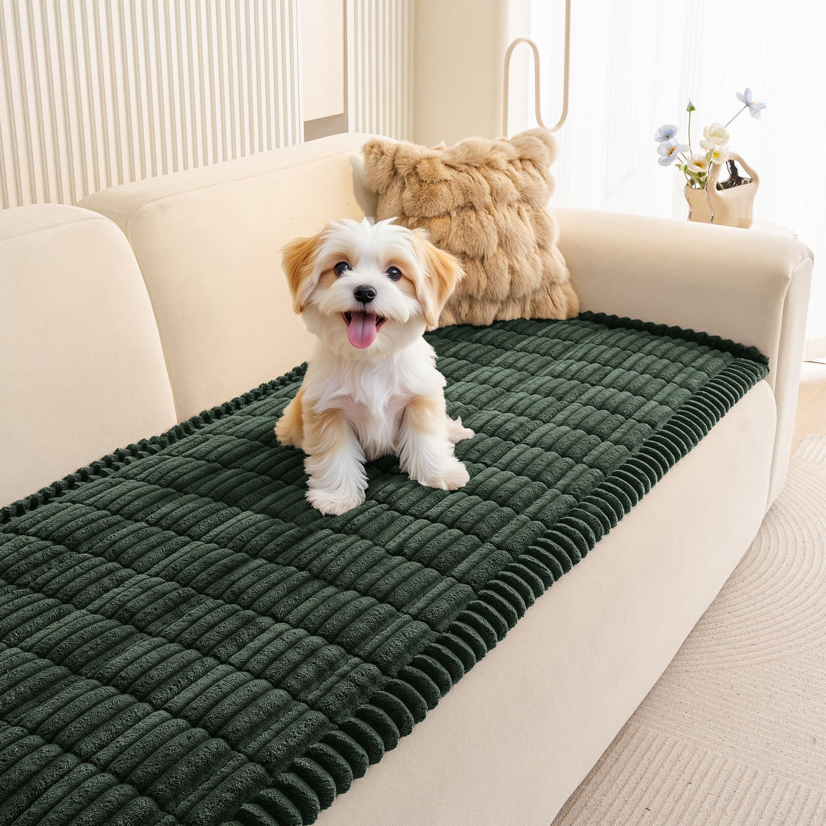 MEETSKY Couch Cover for Dogs, Washable Sofa Covers for 3 Cushion Couch