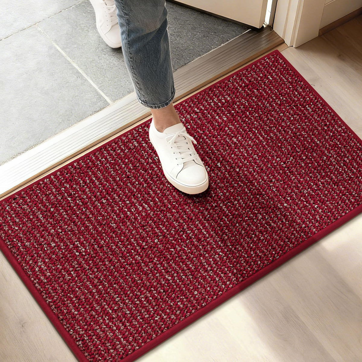 BEQHAUSE Dirt Trapper Door Mat 20" x 32", Non-Slip Washable, Light Beige