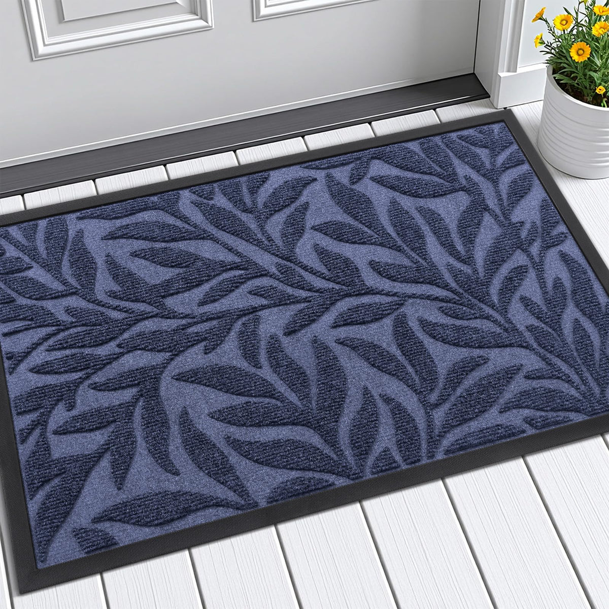 Smiry Welcome Front Door Mat for Outdoor Indoor 29.5x17, All-Season Doormat