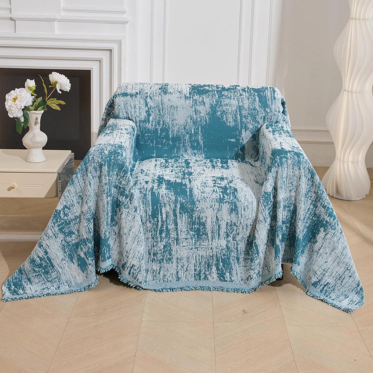 MEETSKY Couch Cover Sofa Covers Couch Covers for 3 Cushion Couch Sofa Pet Friendly, L Shaped Sectional Sofa Covers Washable Simply Put Sofa Throw Cover for Dogs, 91" x 134", Beige