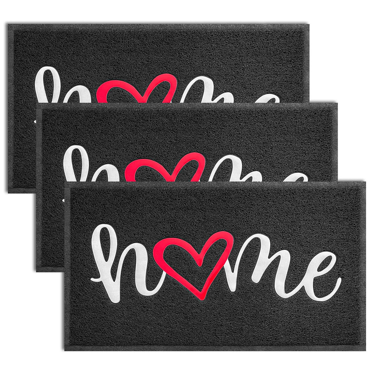 EARTHALL Door Mat Outside Inside Home Doormat, 30"x17.5", Durable Floor Mat Non Slip Mat Ultra Absorb Mud Easy Clean Front Doormat for Garage, Entryway, Patio, High Traffic Areas, Black