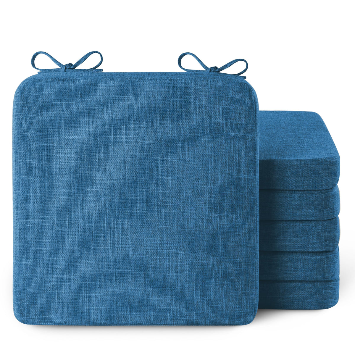 AddGrace Square Chair Cushions for Dining Chairs 16x16x2inch (4, Dark Grey)
