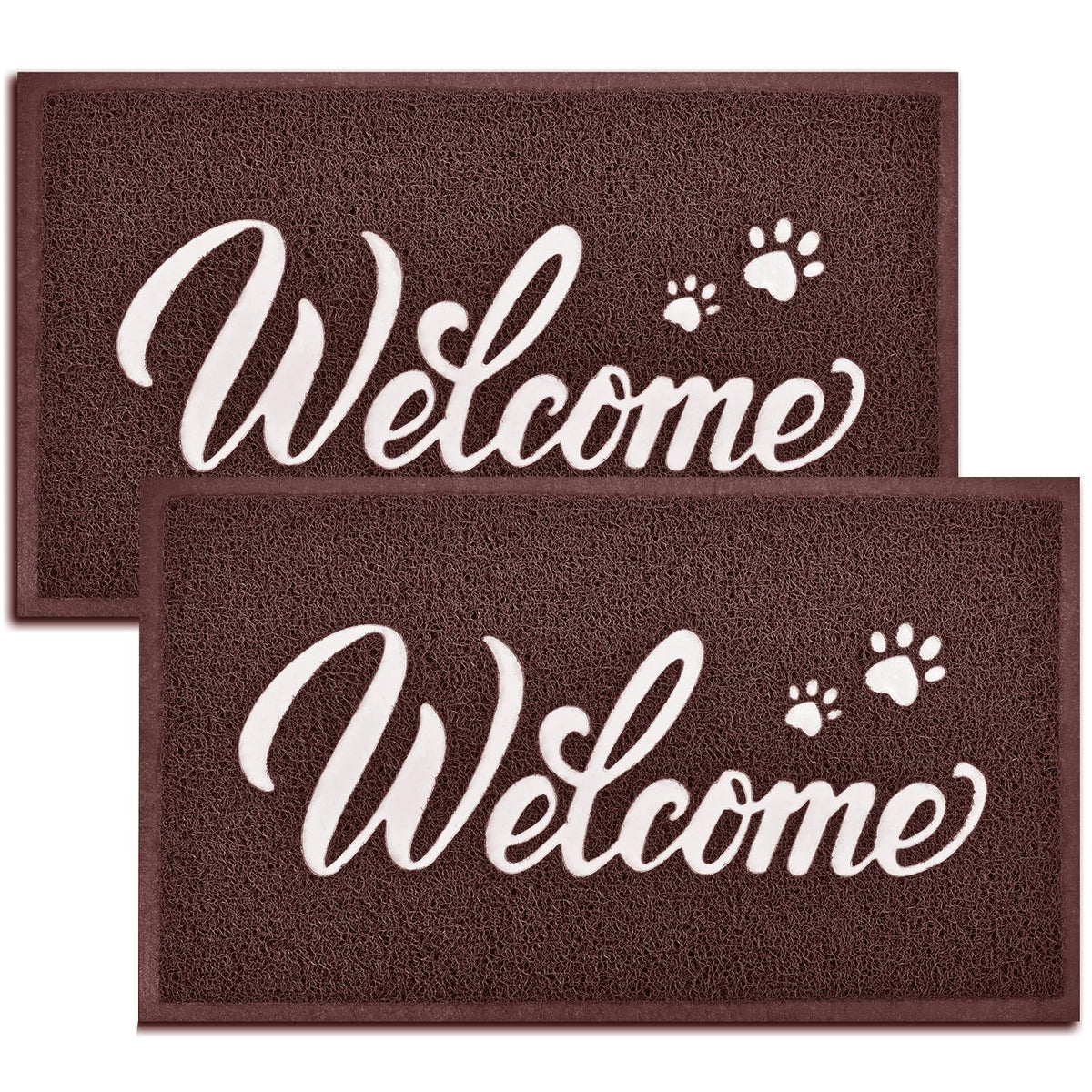 T.HENV Welcome Mat Outdoor, 30x17.5 Waterproof All-Season Front Door Mat Outside Entrance, All-Weather Quick Drying, Low Profile Doormat Indoor, Patio Porch Entryway Mats, Black-White