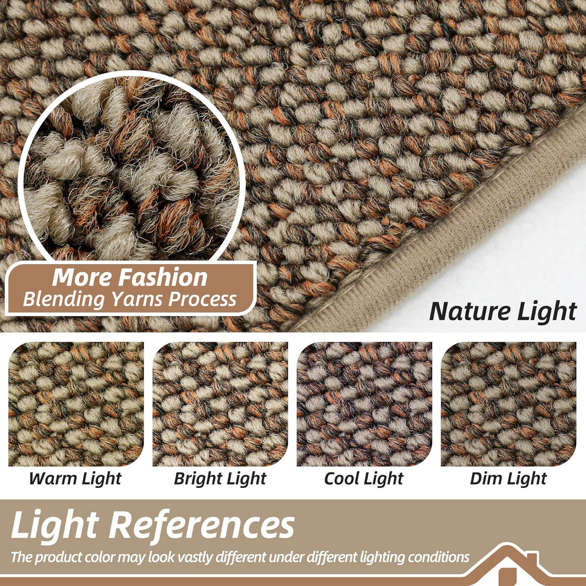 BEQHAUSE Dirt Trapper Door Mat 24" x 36", Non-Slip Washable Doormats, Beige