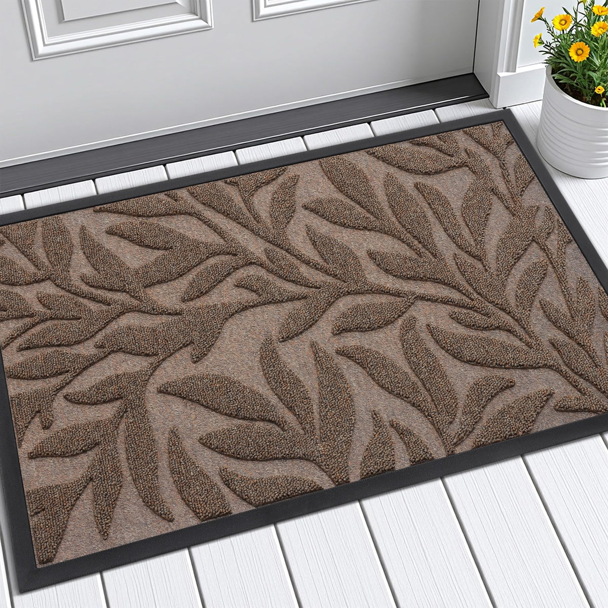 Smiry Welcome Front Door Mat for Outdoor Indoor 29.5x17, All-Season Doormat