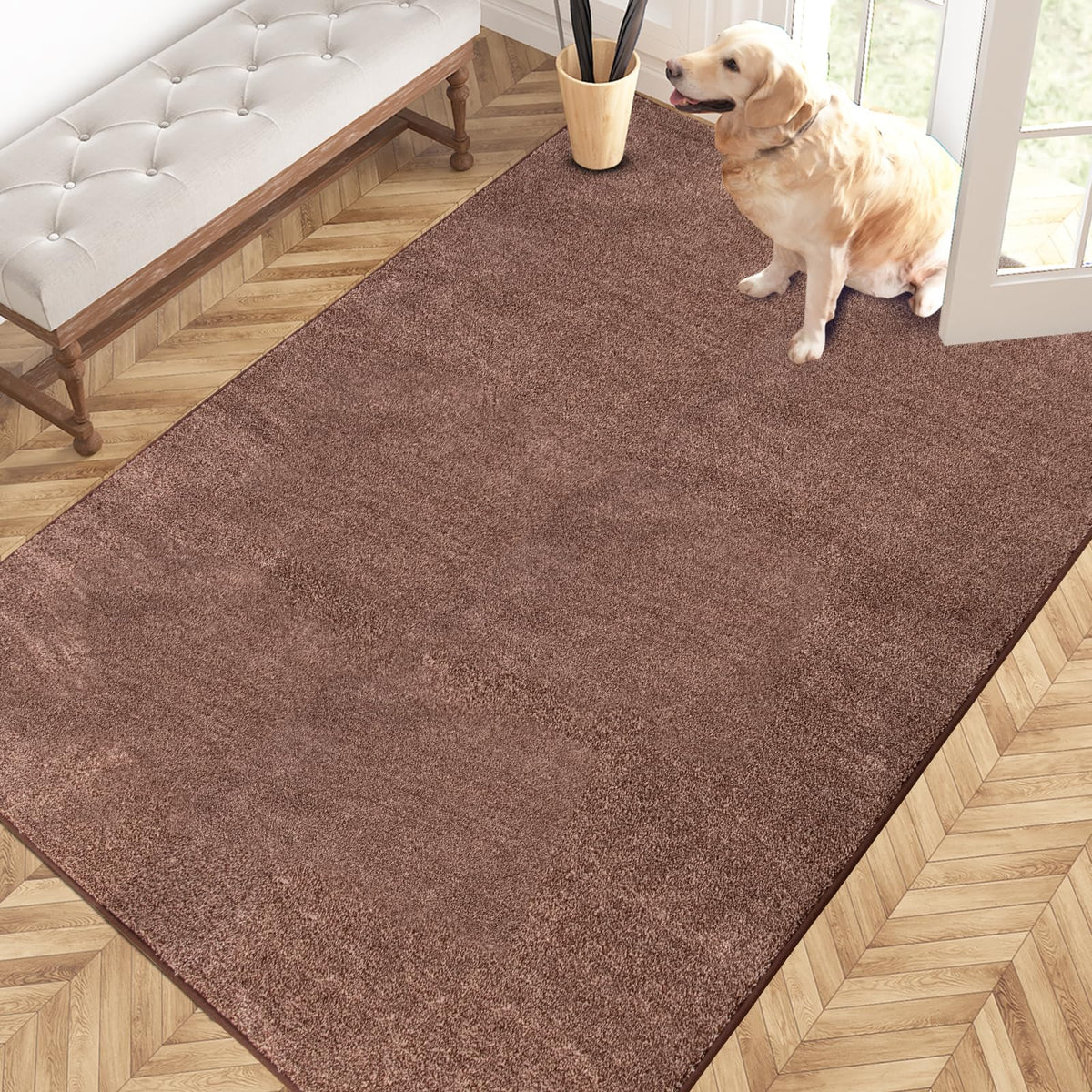 PURRUGS Dirt Trapping Indoor Door Mat, 24" x 35.5", Charcoal