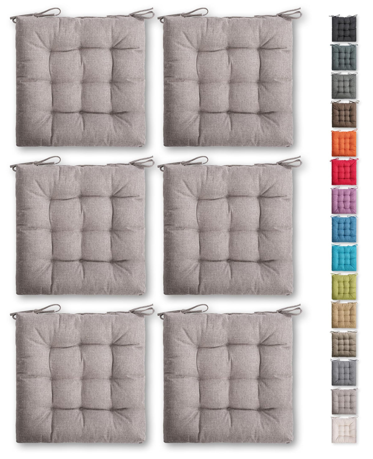 SQUARE MOON 4 Pack Chair Cushions, Seat Cushions, Chair Pads, Chair Mat for Indoor, Outdoor Dining Chair, Kitchen Chairs, Dining Room Chairs (16" × 16" × 4 Pack, Orange)