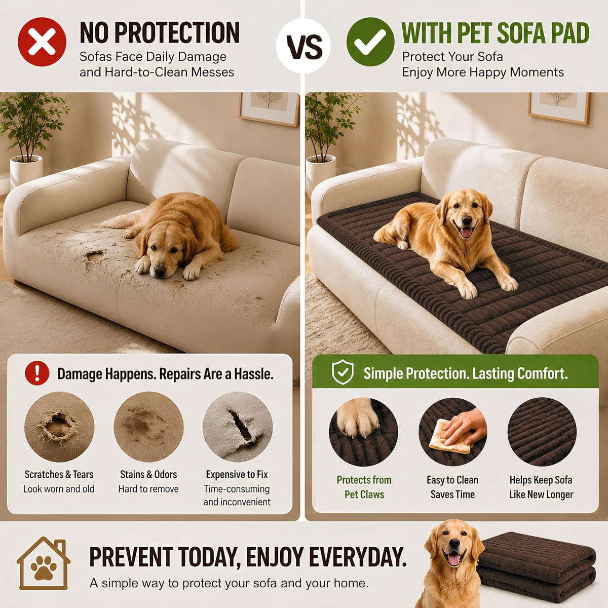 BIETYONE Couch Covers for Dogs,Washable Non Slip Sofa Protector for Pets