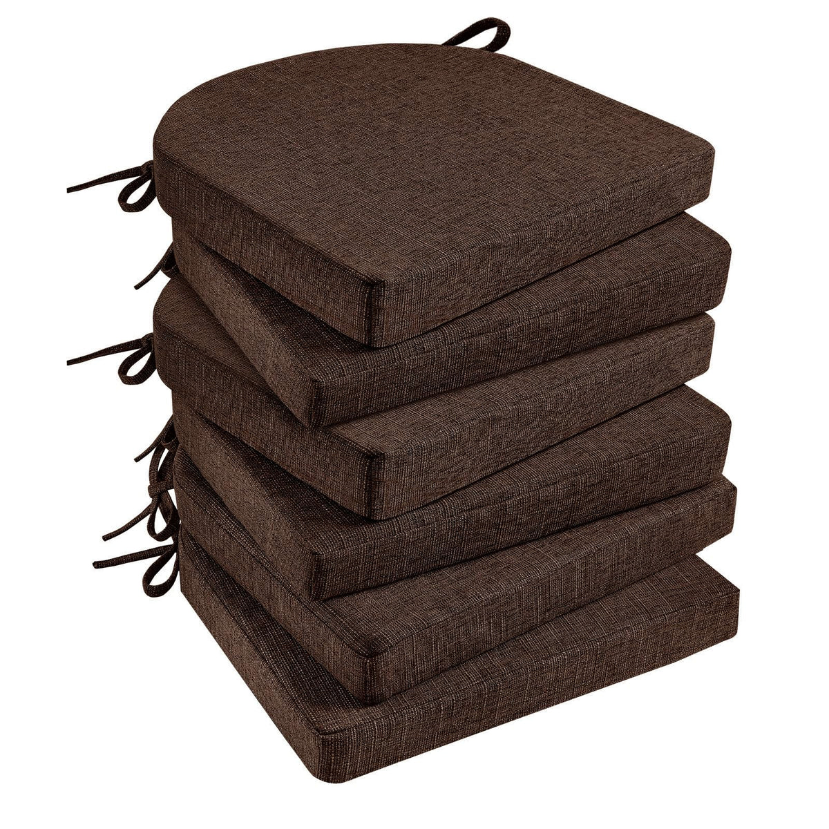 Basic Beyond Chair Cushions for Dining Chairs 4 Pack, Kitchen Chair Cushions with Ties and Non Slip Backing, 16 x 16 inches Chair Pads for Dining Chairs (Black)