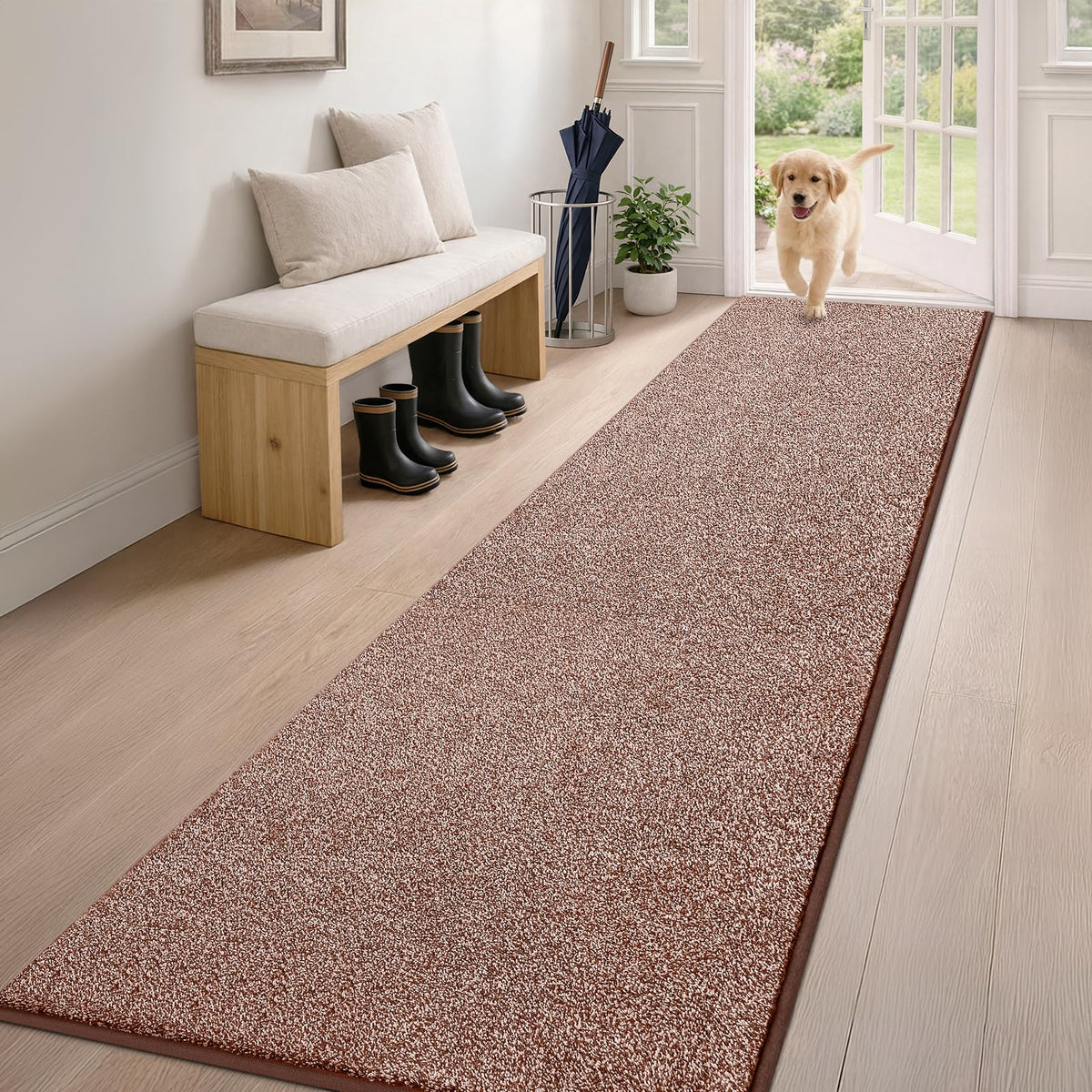 PURRUGS Dirt Trapping Indoor Door Mat, 24" x 35.5", Charcoal