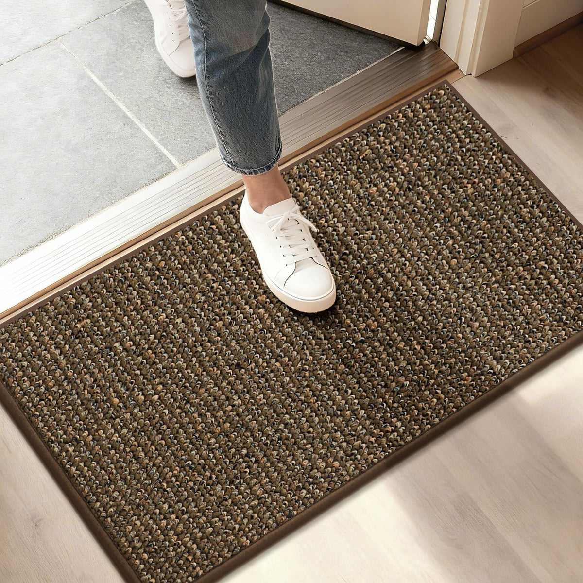 BEQHAUSE Dirt Trapper Door Mat 20" x 32", Non-Slip Washable Doormats, Blue