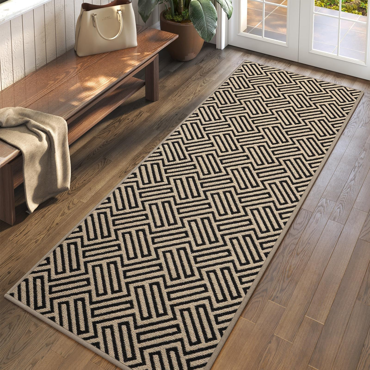 Front Door Mat Indoor Outside Entrance Non-Slip Mats Brown 17"x30"