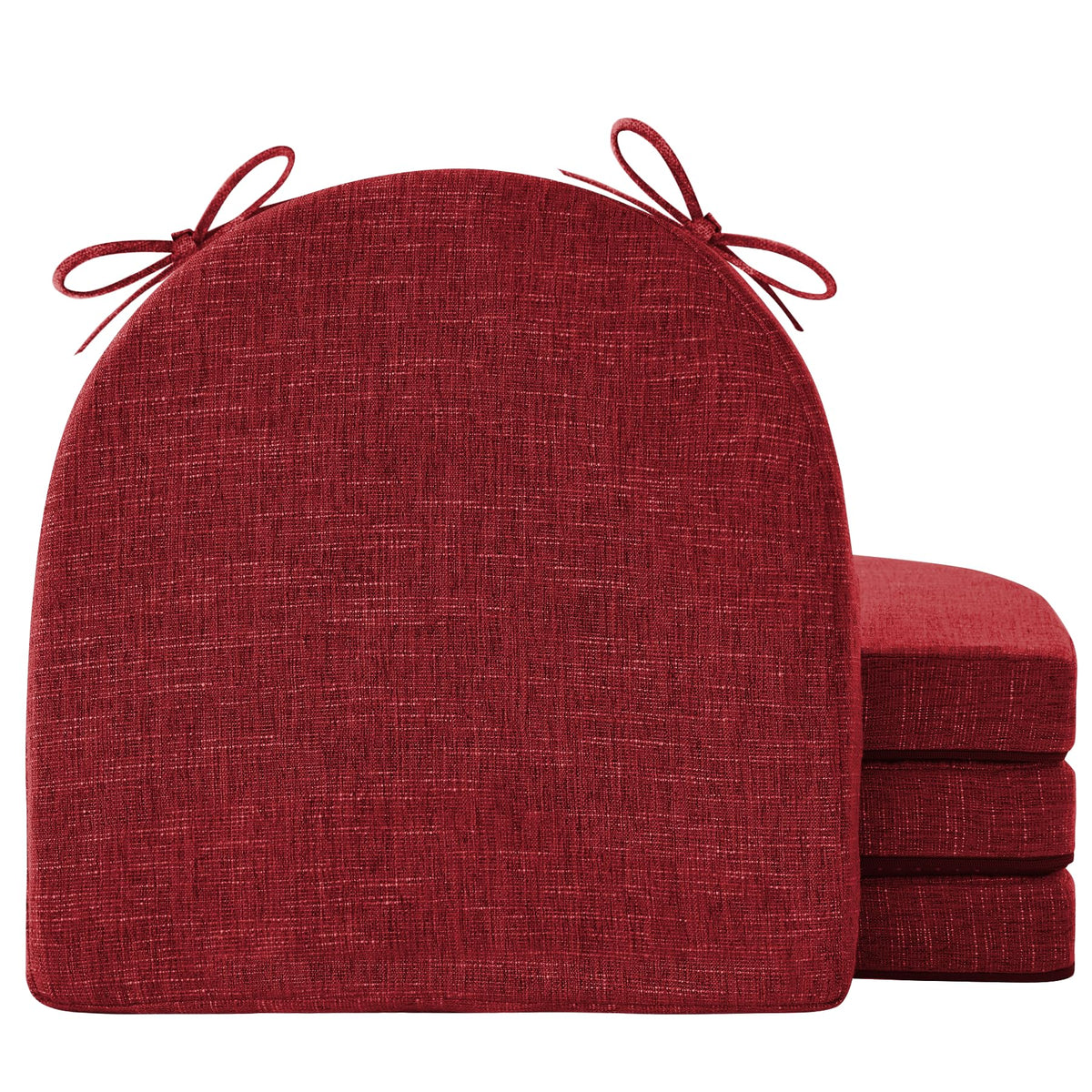 IPYNBAP Chair Cushions for Dining Chairs, Kitchen Chair Cushions, 16'' x 16'' x 2'', Non Slip Indoor Seat Cushions, Chair Pads for Dining Chairs with Ties & Removable Cover, Set of 4, Navy