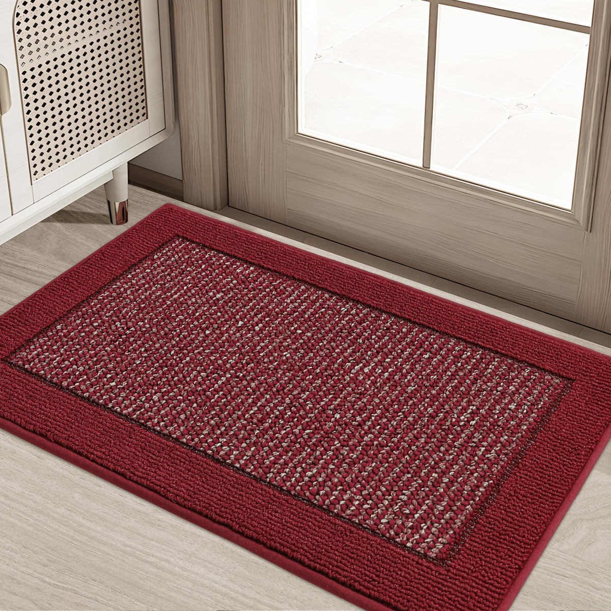 BEQHAUSE Indoor Door Mat 20" x 32", Dirt Trapper Door Mats, Taupe