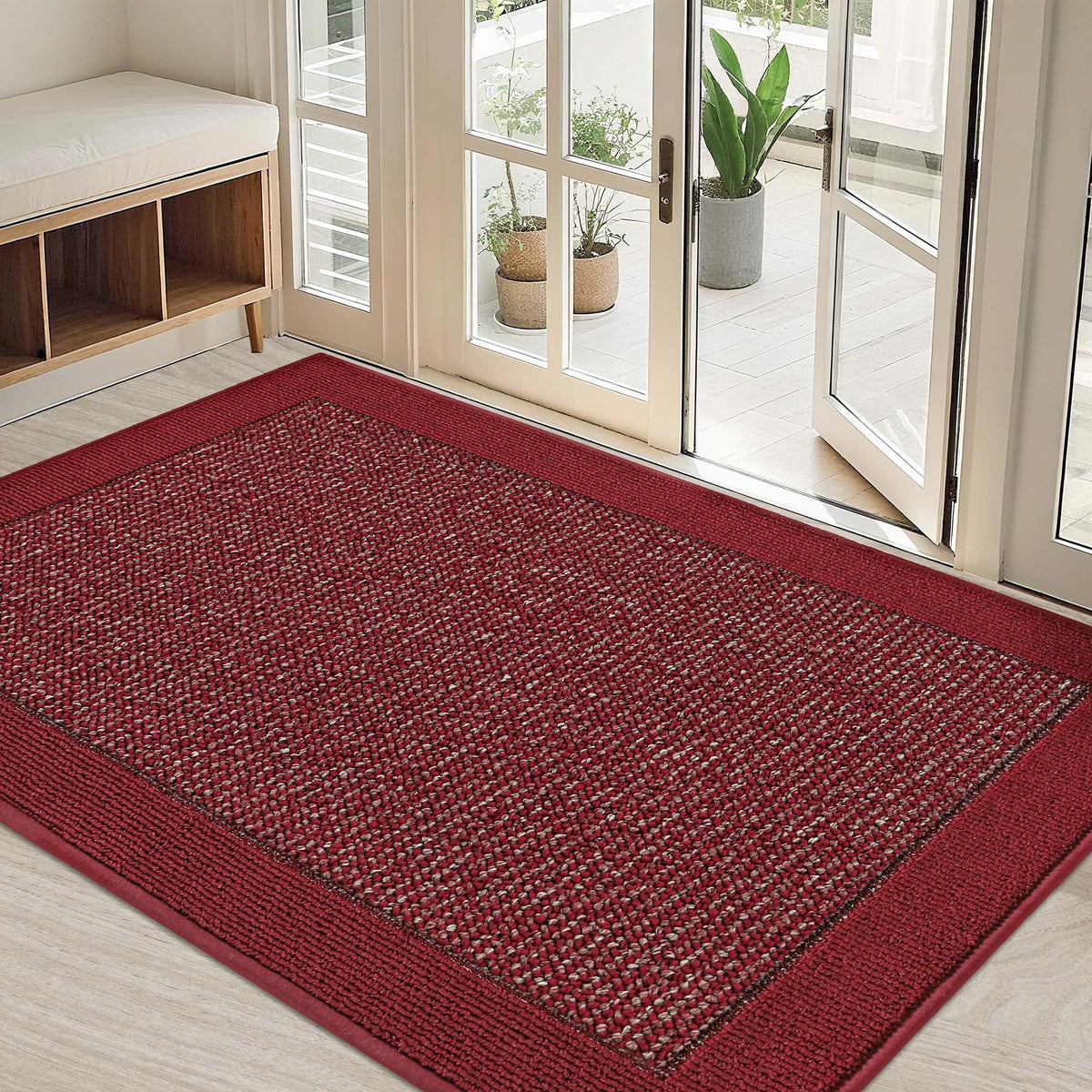 BEQHAUSE Indoor Door Mat 20" x 32", Dirt Trapper Door Mats, Taupe
