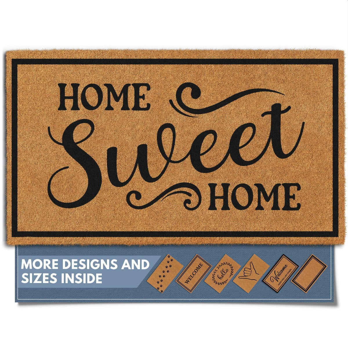 Barnyard Designs Natural Coco Coir Non-Slip Doormat (17x30, Border)