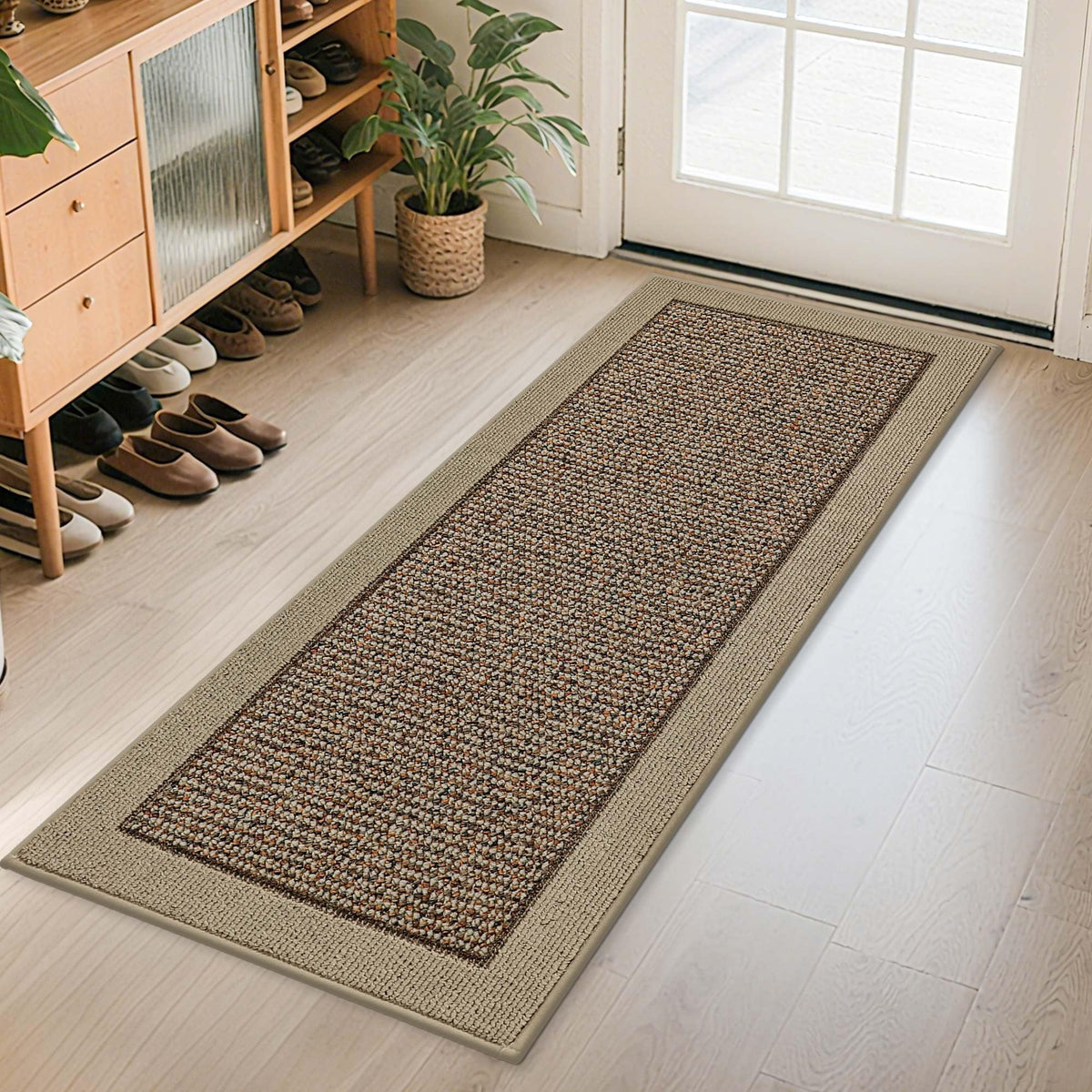 BEQHAUSE Indoor Door Mat 20" x 32", Dirt Trapper Door Mats, Taupe