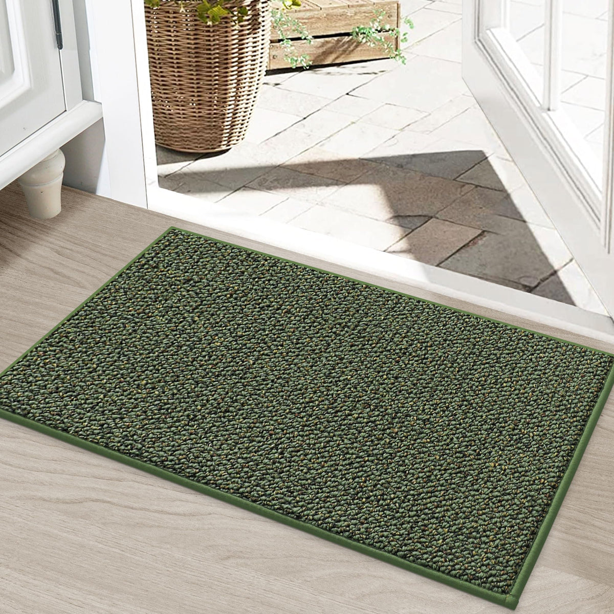 BEQHAUSE Dirt Trapper Door Mat 20" x 32", Non-Slip Washable Doormats, Blue