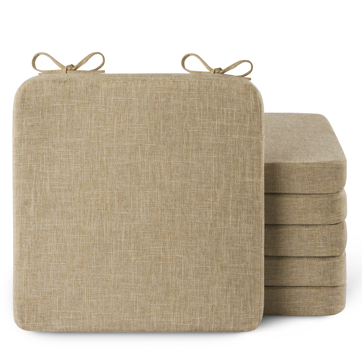 AddGrace Square Chair Cushions for Dining Chairs 16x16x2inch (4, Dark Grey)