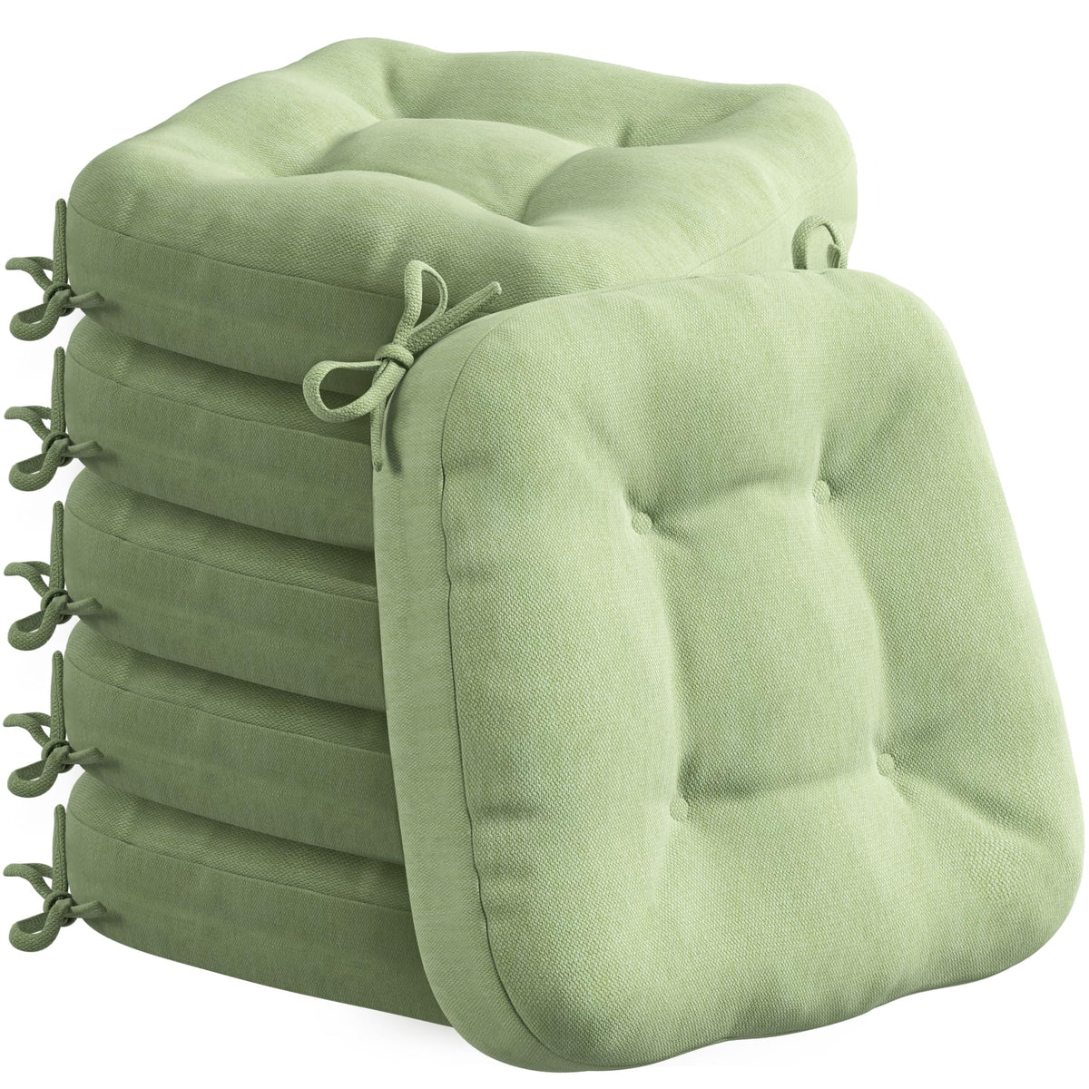 Codi Dining Chair Cushions 6 Pack, Thick Memory Foam Kitchen Seat Pads