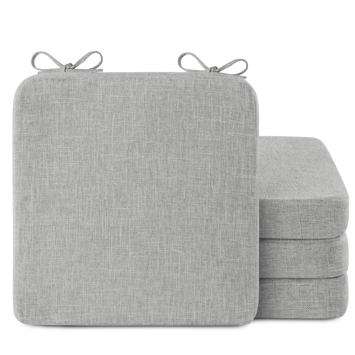 AddGrace Square Chair Cushions for Dining Chairs 16x16x2inch (4, Dark Grey)