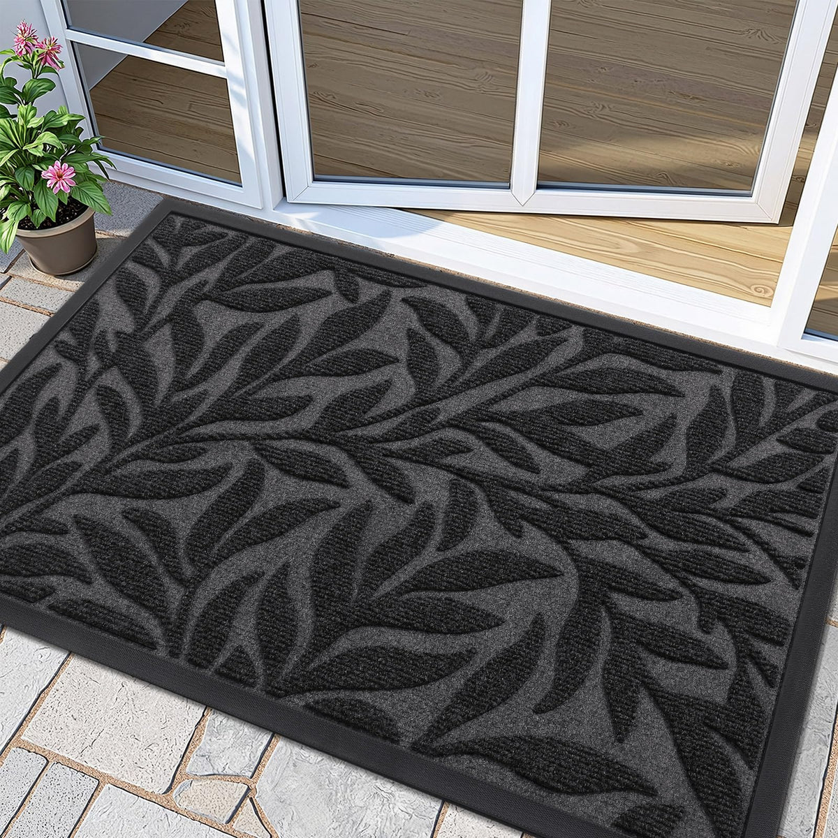 Smiry Welcome Front Door Mat for Outdoor Indoor 29.5x17, All-Season Doormat