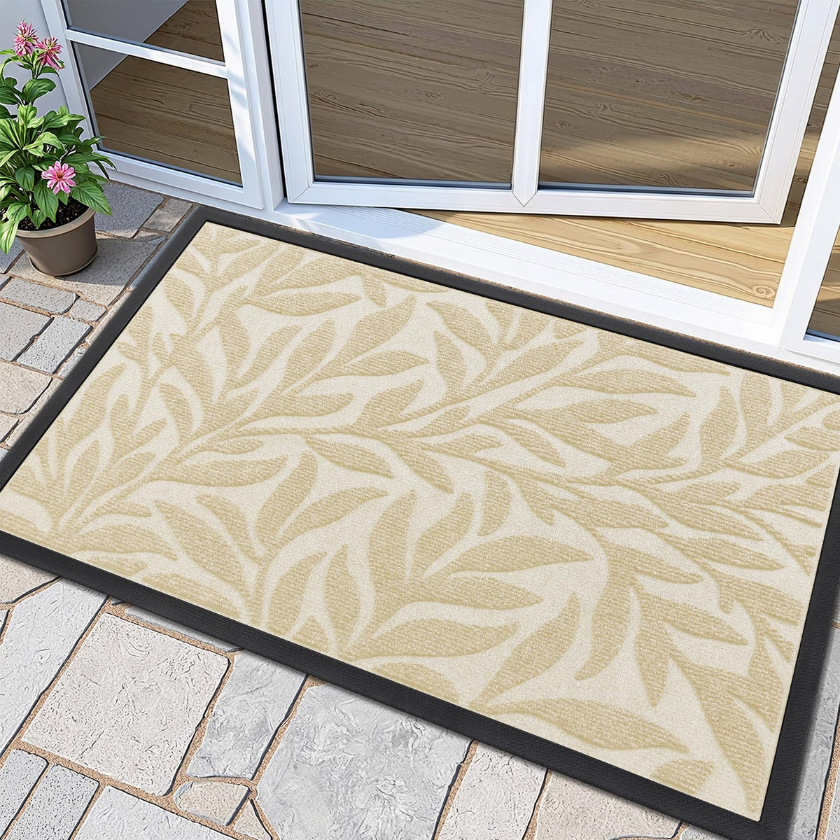 Smiry Welcome Front Door Mat for Outdoor Indoor 29.5x17, All-Season Doormat