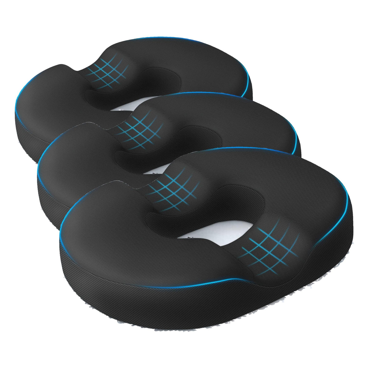 BlissTrends Donut Pillow Seat Cushion, Memory Foam Lifting Cushions(Black)