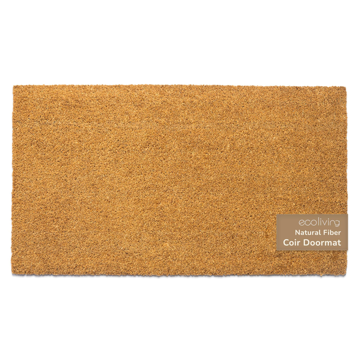 Coco Coir Door Mat Plain Welcome Mat with Stripes Beige 30x17