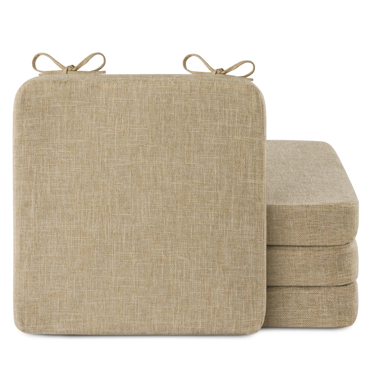AddGrace Square Chair Cushions for Dining Chairs 16x16x2inch (4, Dark Grey)