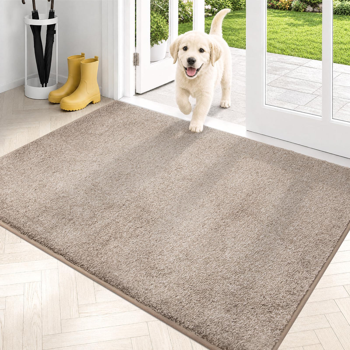 PURRUGS Dirt Trapping Indoor Door Mat, 24" x 35.5", Charcoal