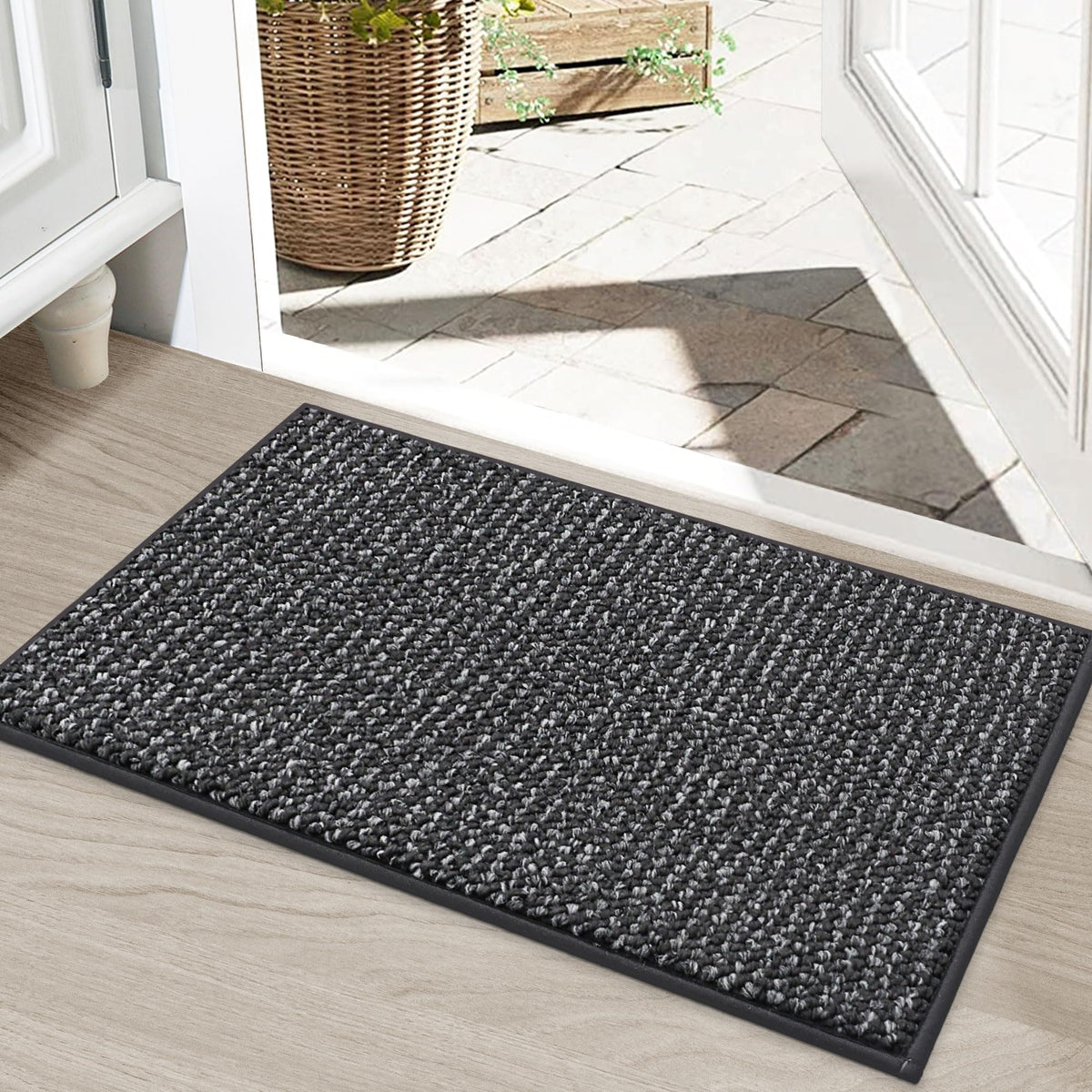 BEQHAUSE Dirt Trapper Door Mat 20" x 32", Non-Slip Washable Doormats, Blue