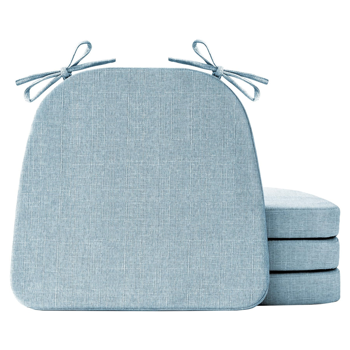 IASEAHK Chair Cushions for Dining Chairs Set of 4, Non Slip Kitchen Chair Pads, 17" x 16" x 2", Indoor Dining Chair Cushions with Ties, D-Shaped Seat Cushions for Kitchen Chairs, Beige