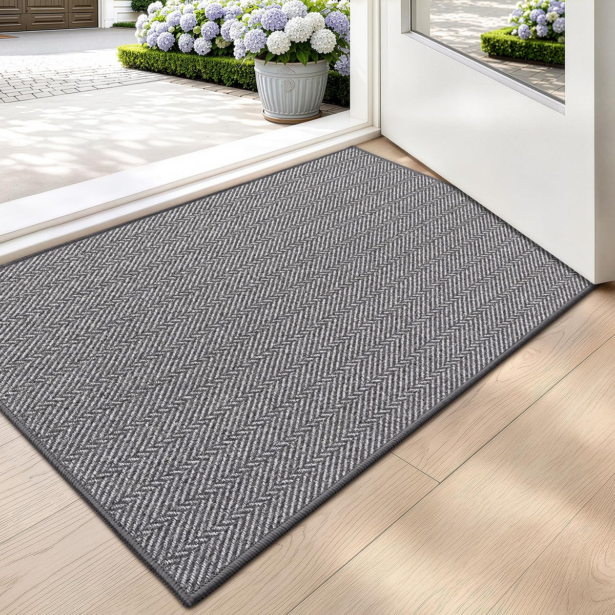 LUMI Ultra Thin Indoor Door Mat 24"x36", Entrance Doormat, Beige