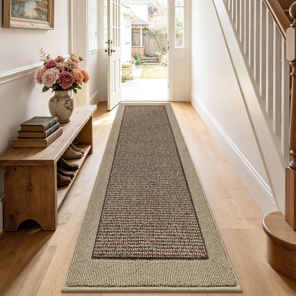 BEQHAUSE Indoor Door Mat 20" x 32", Dirt Trapper Door Mats, Taupe