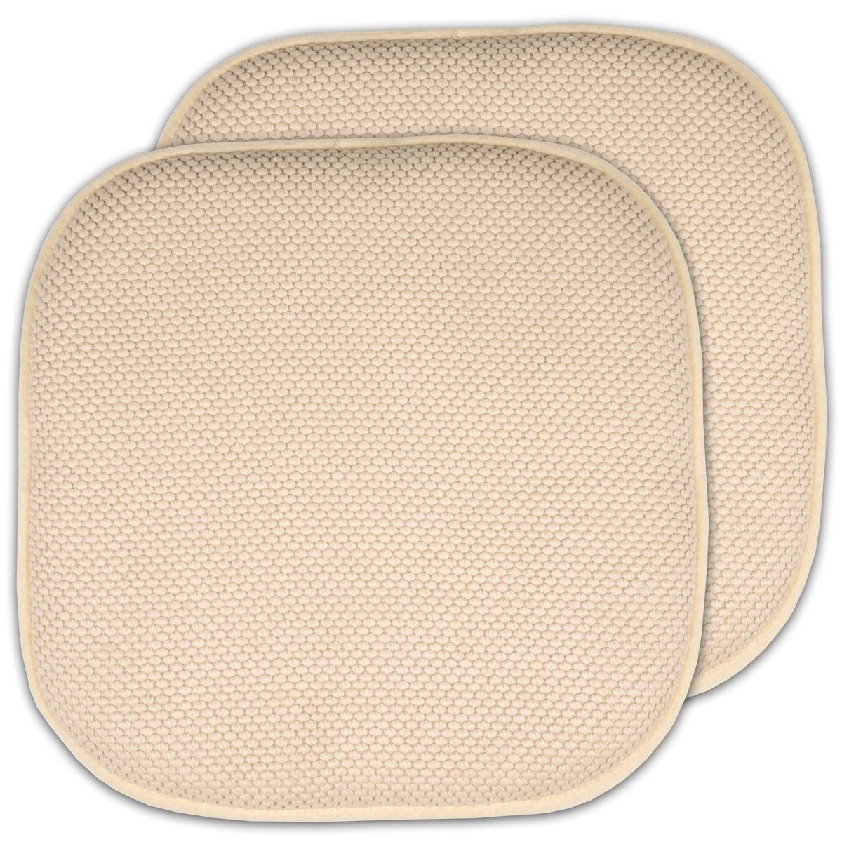 Sweet Home Collection Chair Cushion Memory Foam Pads Honeycomb Pattern Slip Non Skid Rubber Back Rounded Square 16" x 16" Seat Cover, 4 Pack, Alexis Chocolate