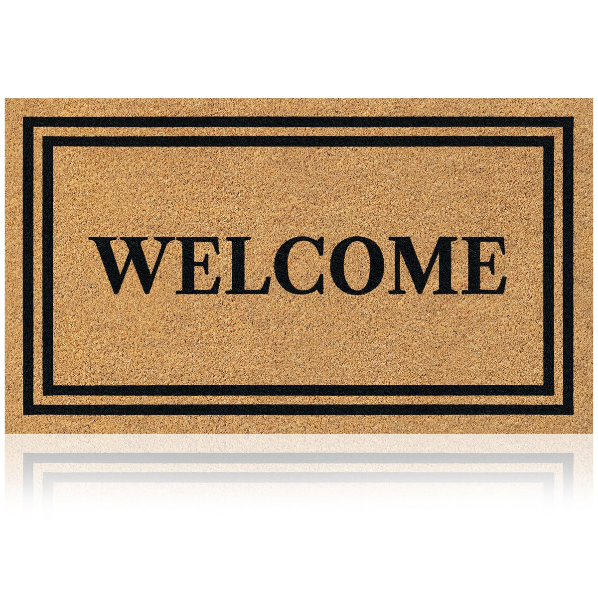 Coir Welcome Mat, Non-Slip, Welcome Classic 4, 17x29 in