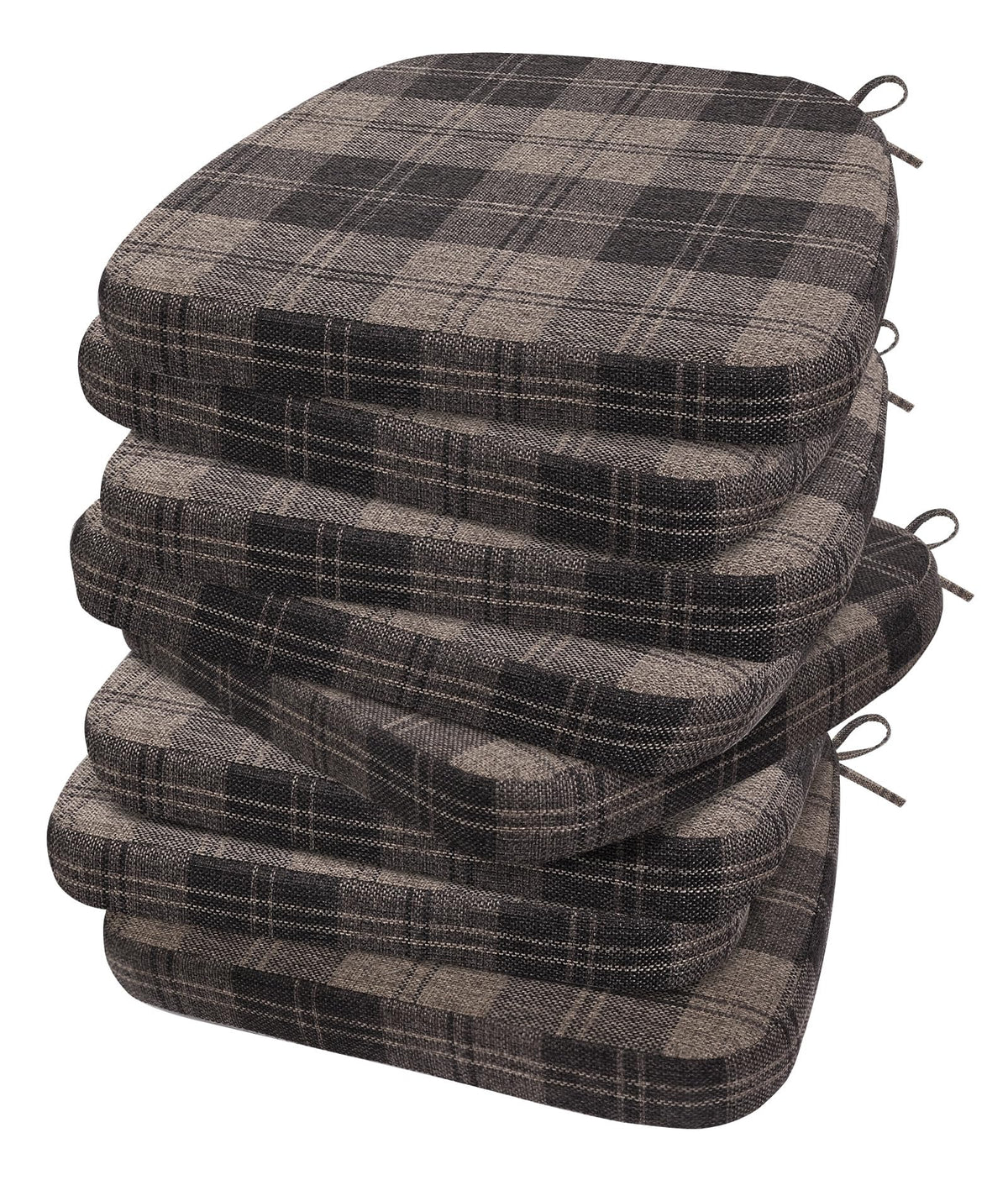 AAAAAcessories D-Shaped Chair Cushions, 2" Thick Dining Chair Pads with Ties and Removable, Machine-Washable Cover, 17" x 16", Set of 4, Oatmeal Beige