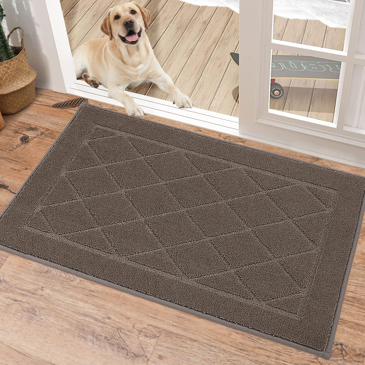 BEQHAUSE Dirt Trapper Door Mat 20" x 32", Doormat Non-Slip, Navy Blue