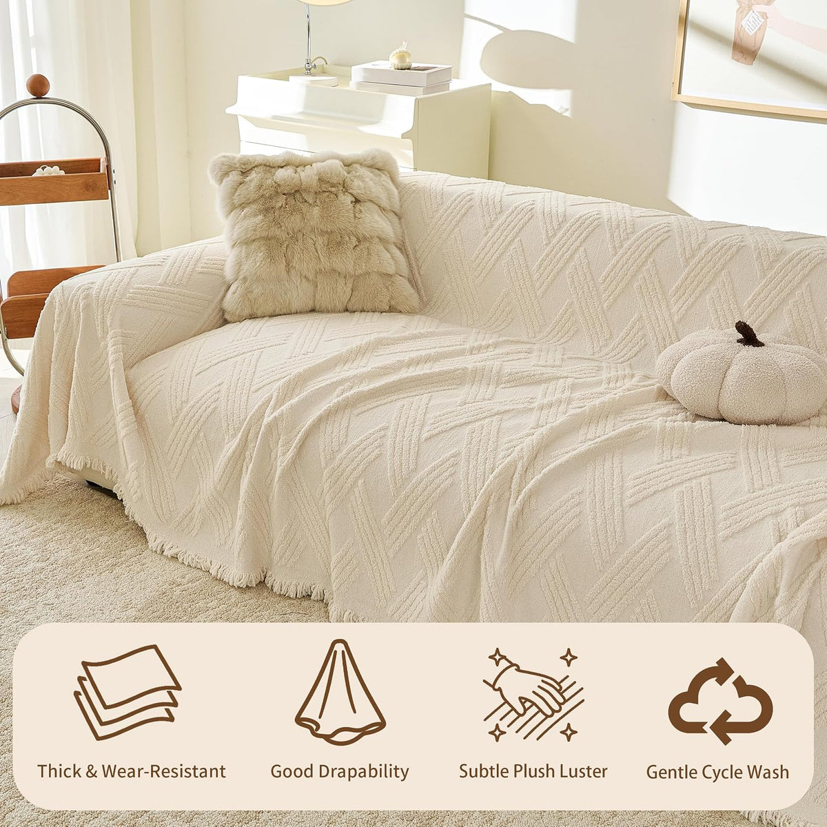 Couch Covers for Dogs, Sofa Covers for 3 Cushion Couch Washable