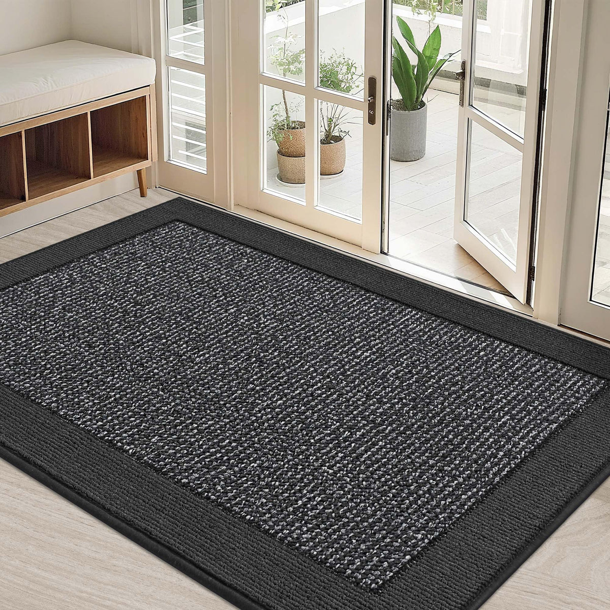 BEQHAUSE Indoor Door Mat 20" x 32", Dirt Trapper Door Mats, Taupe