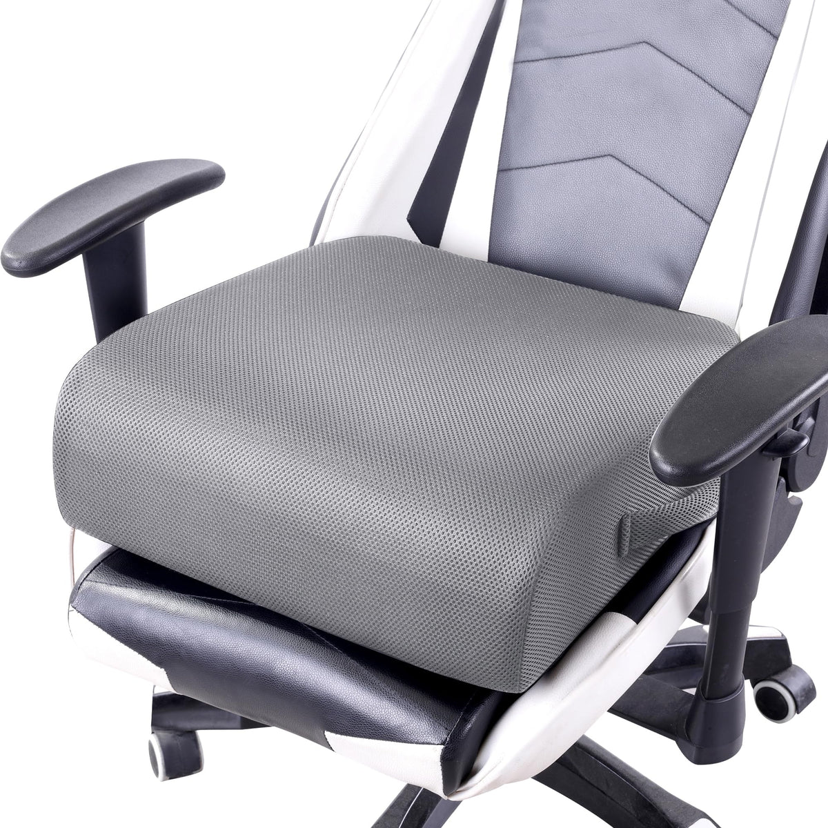 MABOZOO Extra Thick Chair Cushions,Office Chair Booster Seat Cushion to Raise Seat Height for Pain Relief,18 x 16 x 6 inch Non Slip Memory Foam Thick Cushion with Carry Handle（Black）
