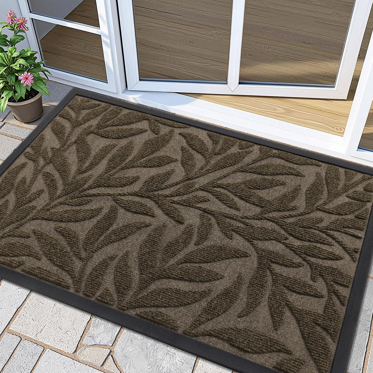 Smiry Welcome Front Door Mat for Outdoor Indoor 29.5x17, All-Season Doormat