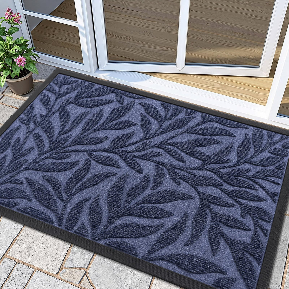 Smiry Welcome Front Door Mat for Outdoor Indoor 29.5x17, All-Season Doormat