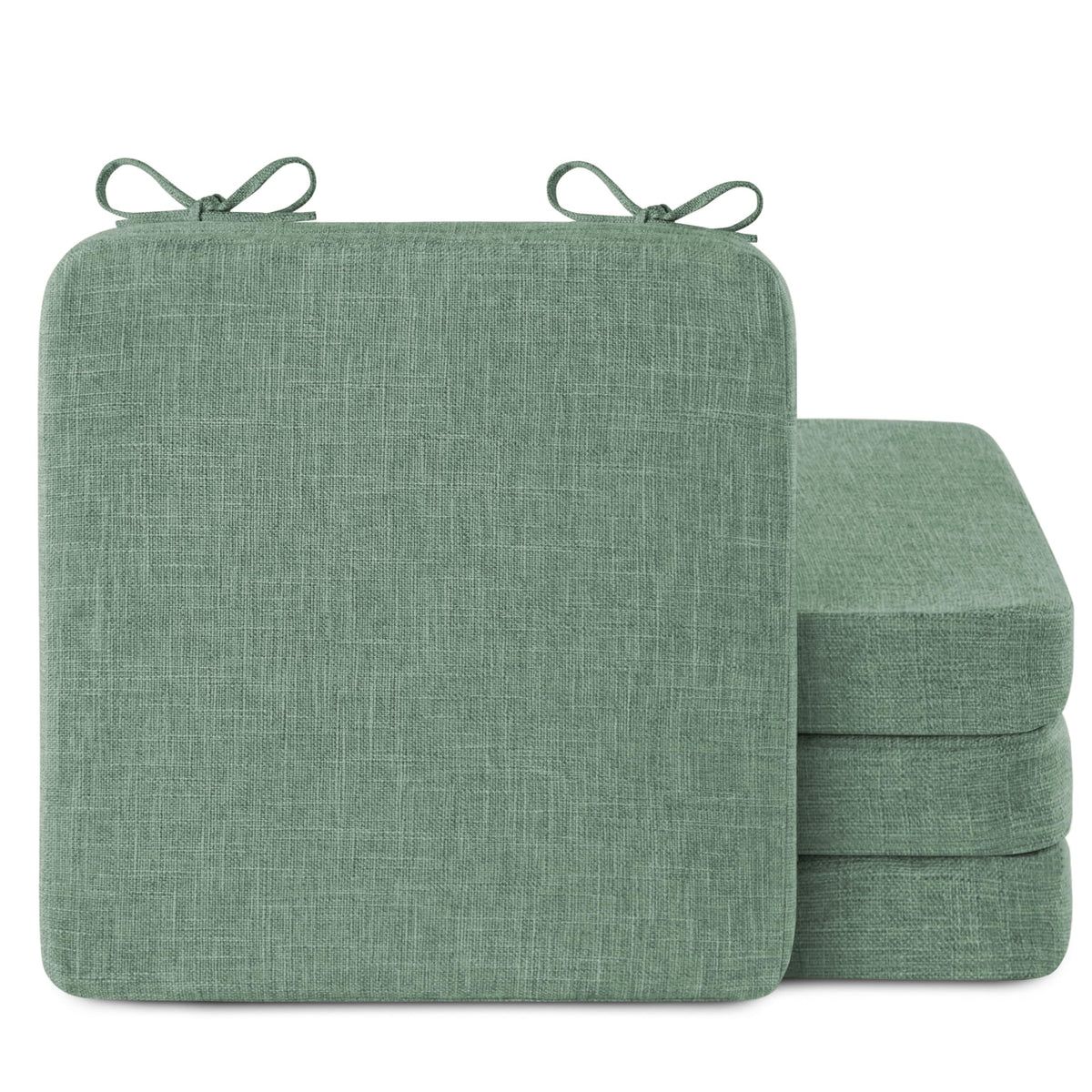AddGrace Square Chair Cushions for Dining Chairs 16x16x2inch (4, Dark Grey)