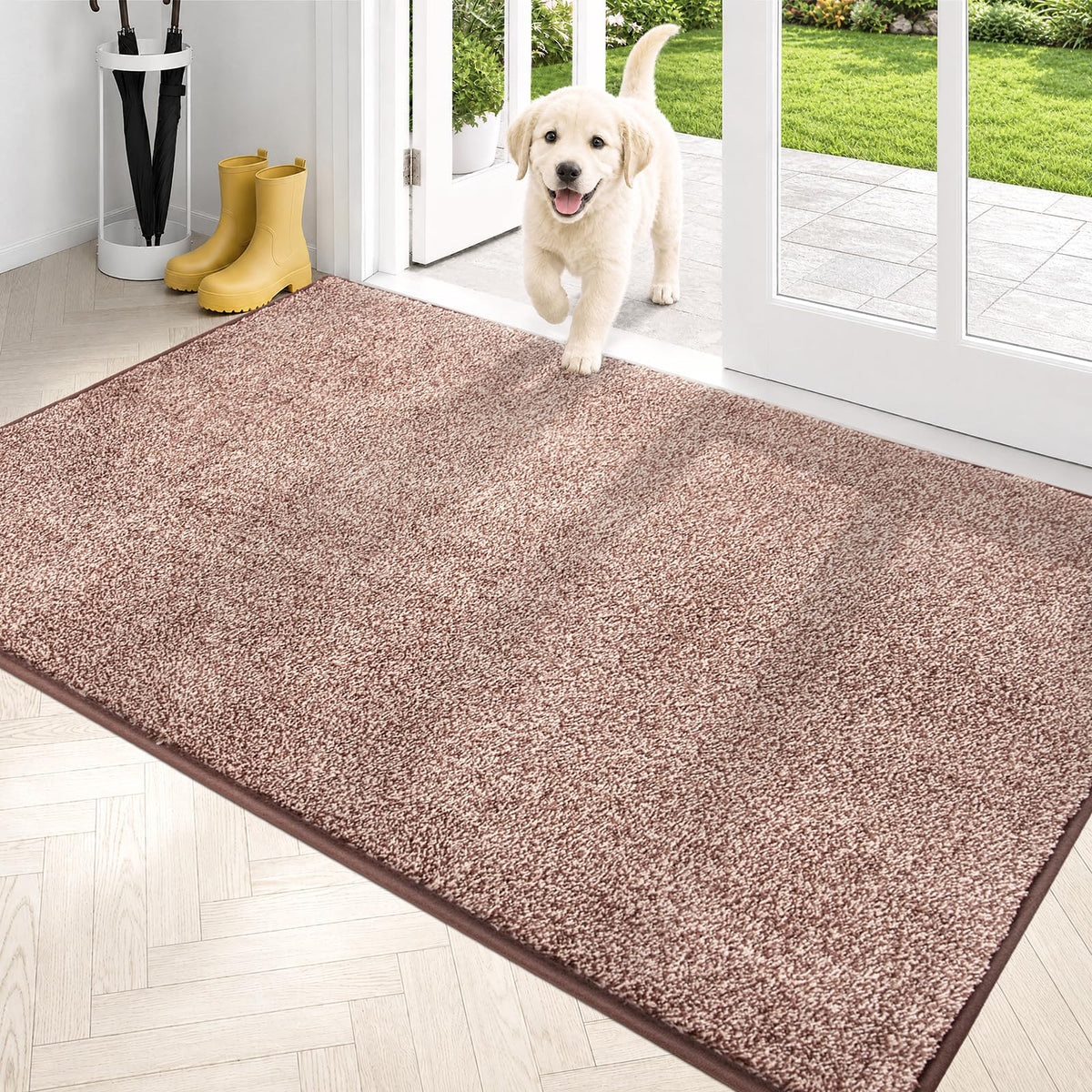 PURRUGS Dirt Trapping Indoor Door Mat, 24" x 35.5", Charcoal