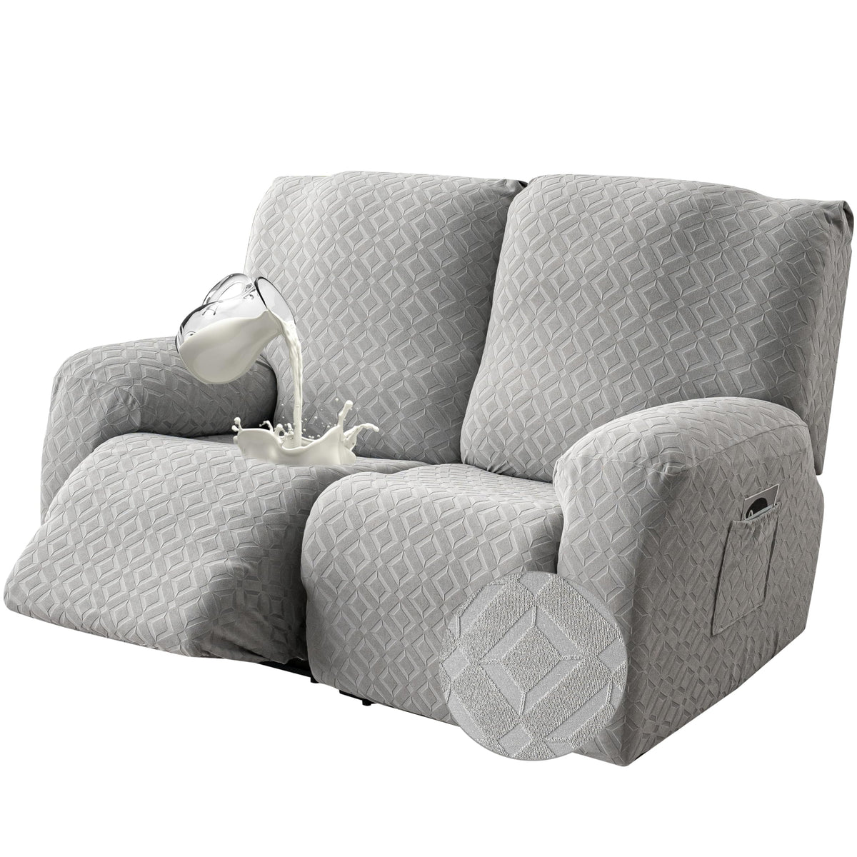 Gennia Waterproof Recliner Sofa Cover,3 Seat Couch Cover,Dark Gray