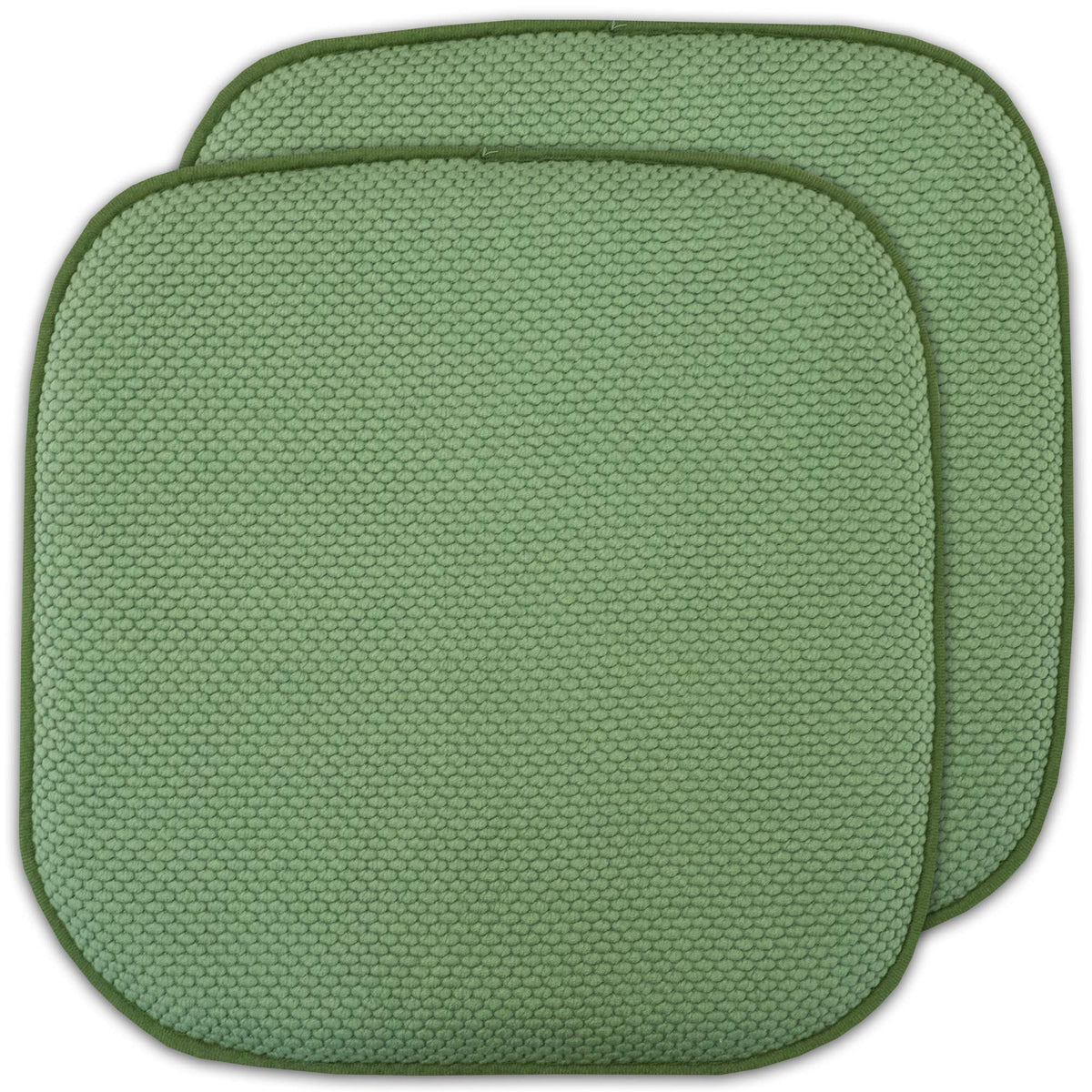 Sweet Home Collection Chair Cushion Memory Foam Pads Honeycomb Pattern Slip Non Skid Rubber Back Rounded Square 16" x 16" Seat Cover, 4 Pack, Alexis Chocolate