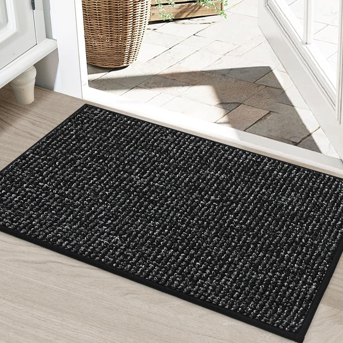 BEQHAUSE Dirt Trapper Door Mat 24" x 36", Non-Slip Washable Doormats, Beige